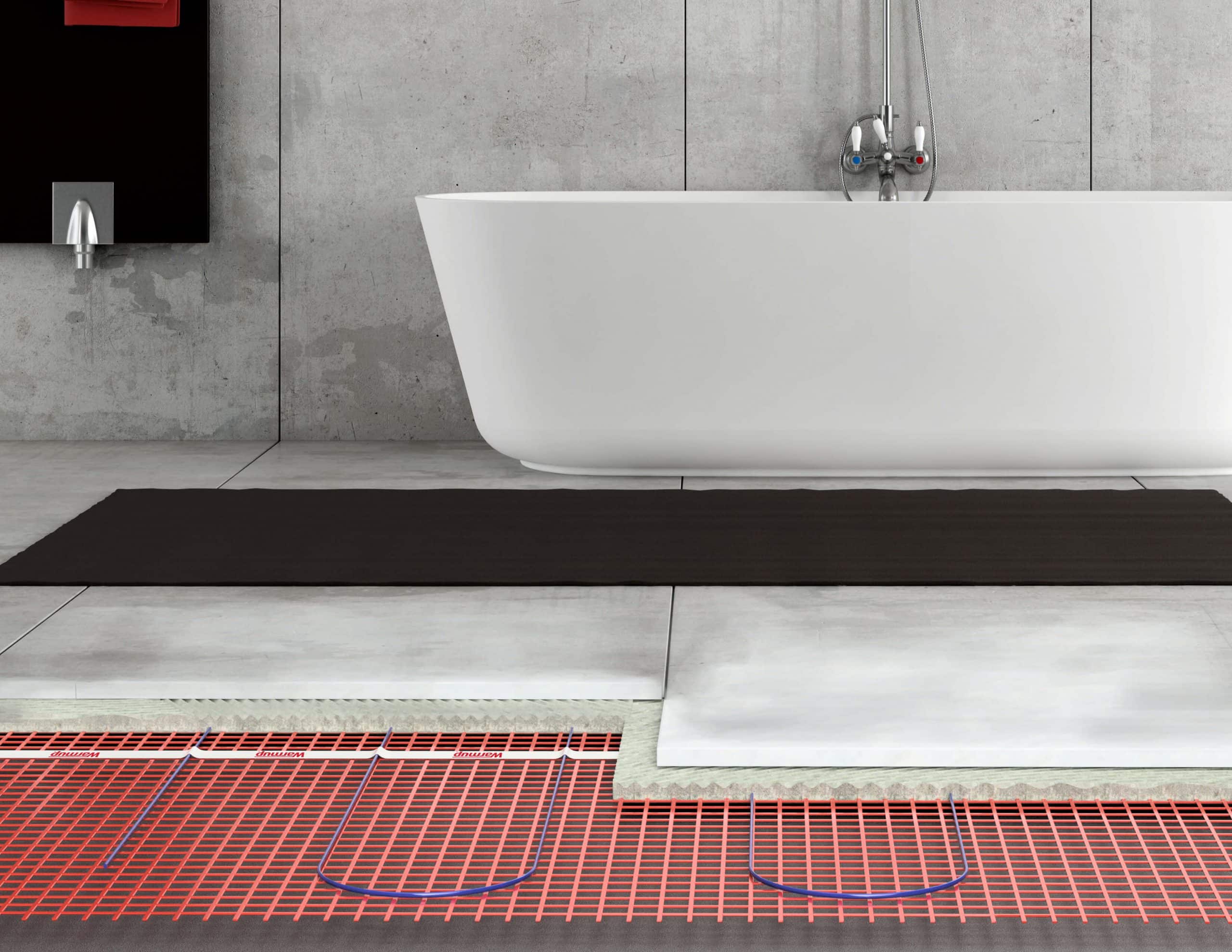 Baño con calefacción eléctrica por suelo radiante