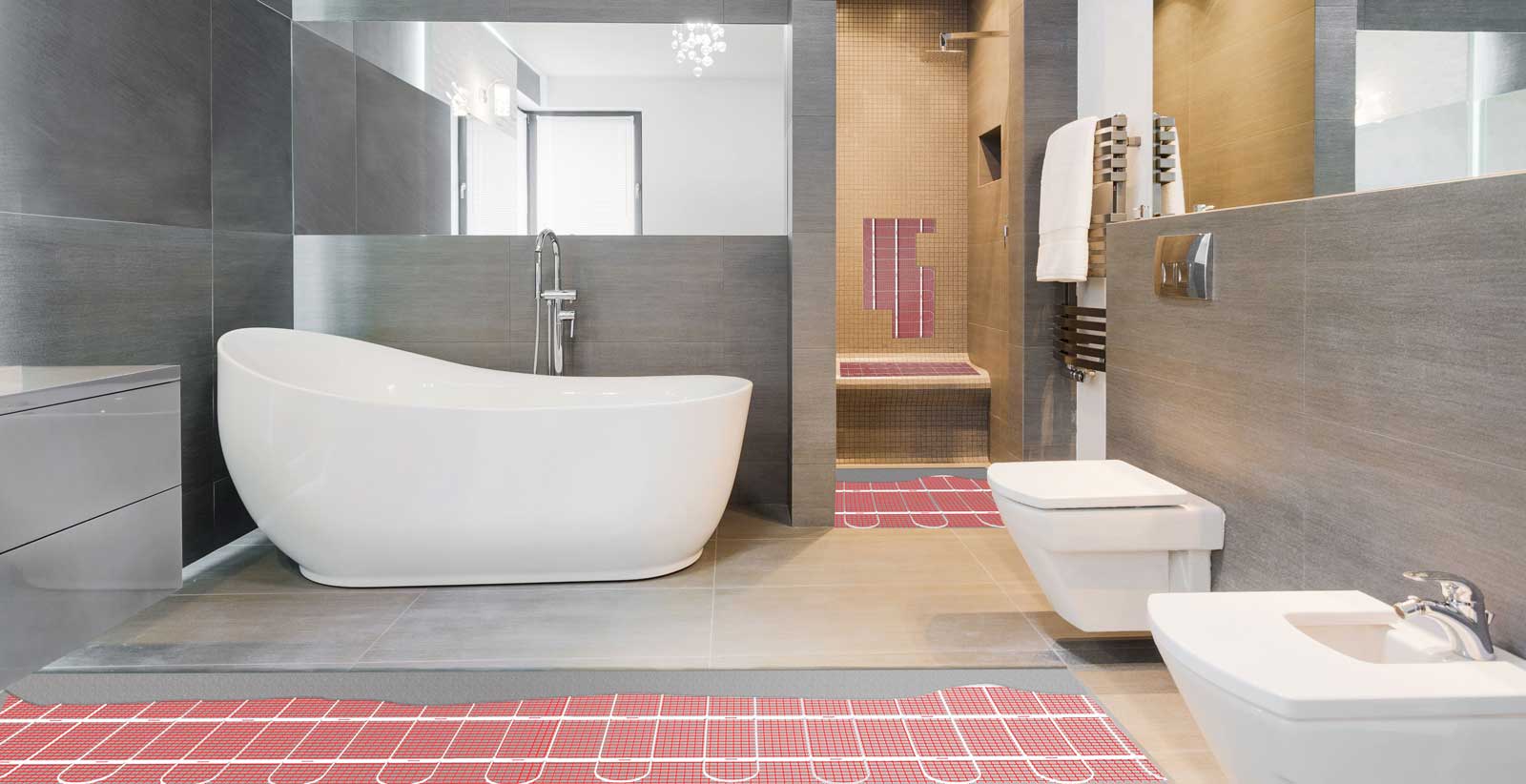 Hormigón en suelo de ducha de obra moderno