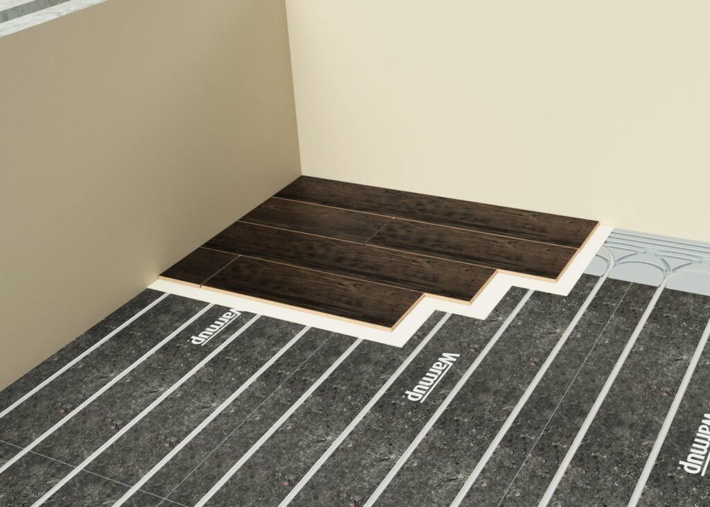 Suelo radiante con acabado de madera