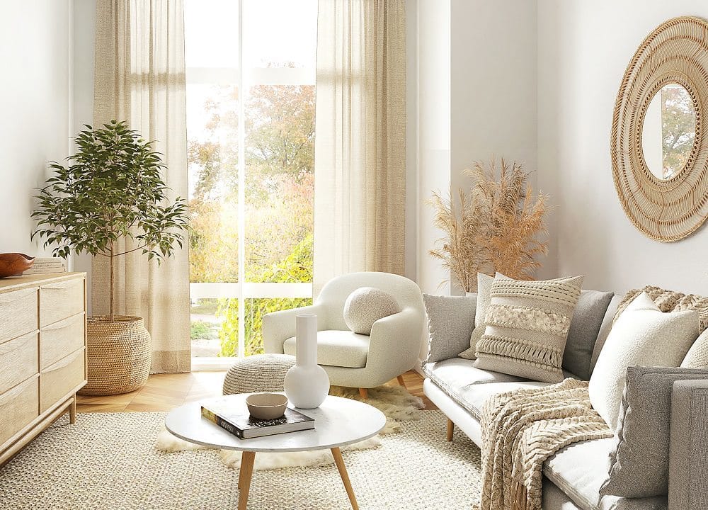 modern white living room