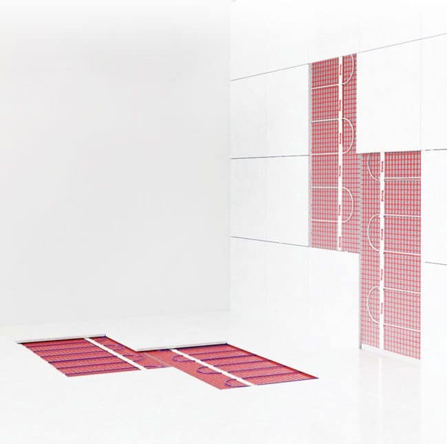 underfloor heating heated wall